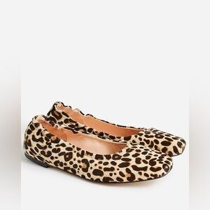 J. Crew Anya Scrunchie Ballet Flats in Calf Hair Size 6
Leopard Print